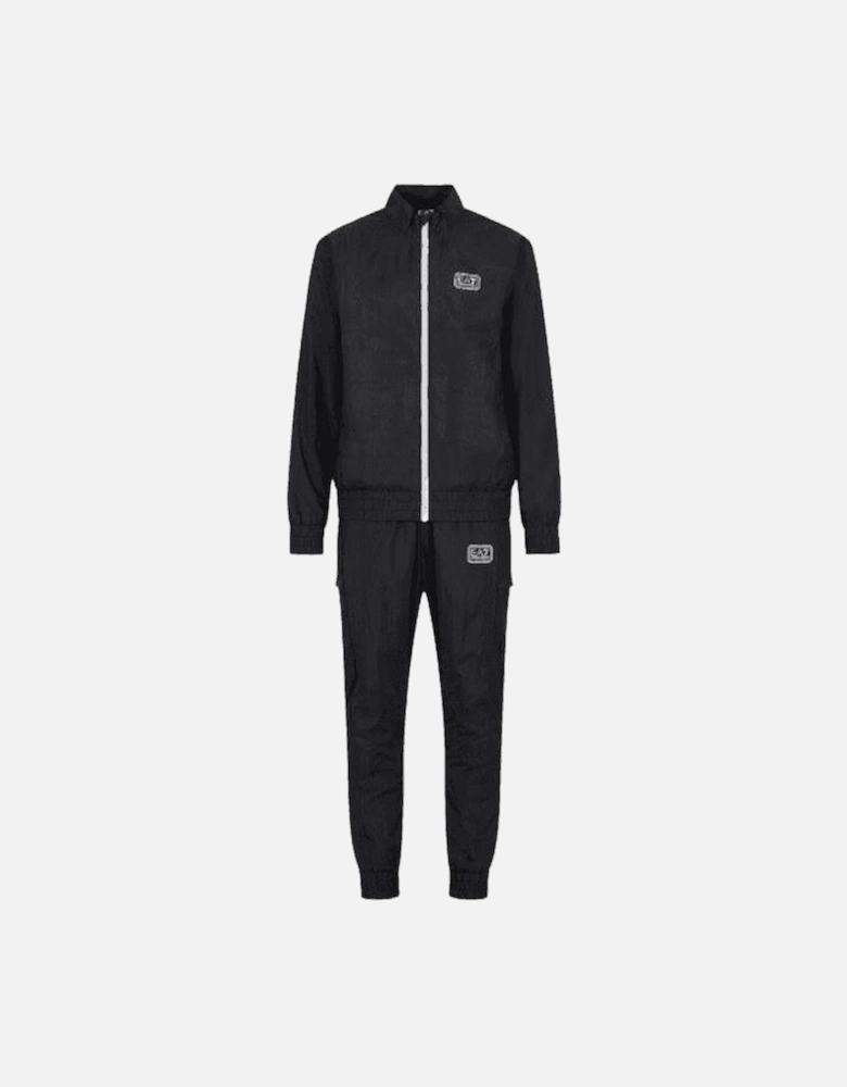 Zip Up Funnel Neck Rubberised Logo Tracksuit