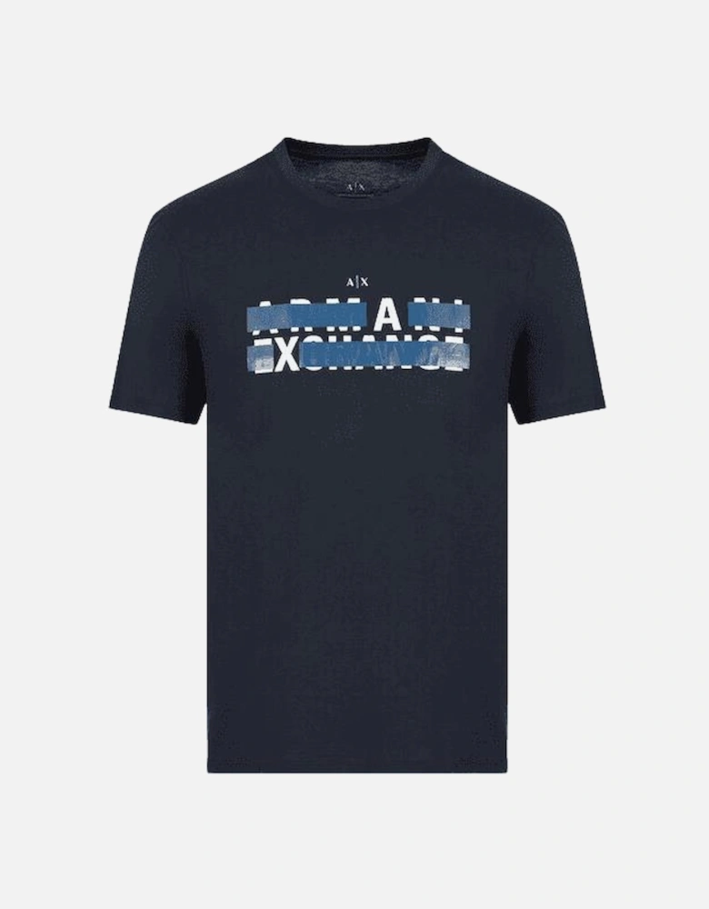 Cotton Tape Over AX Logo Navy T-Shirt