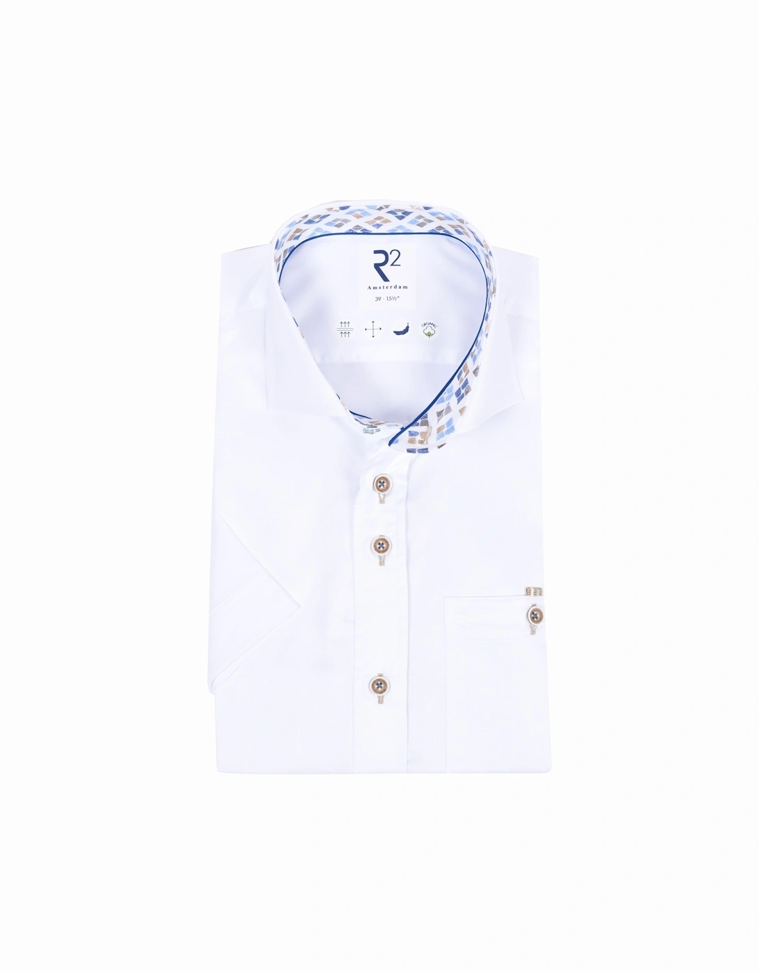 Cut Away Collar Short Sleeved Shirt White, 5 of 4