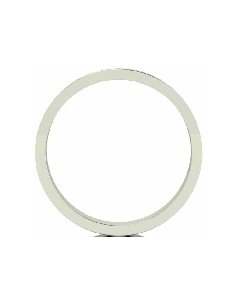 9ct White Gold 15 Point Diamond Set 3mm Wedding Band Ring