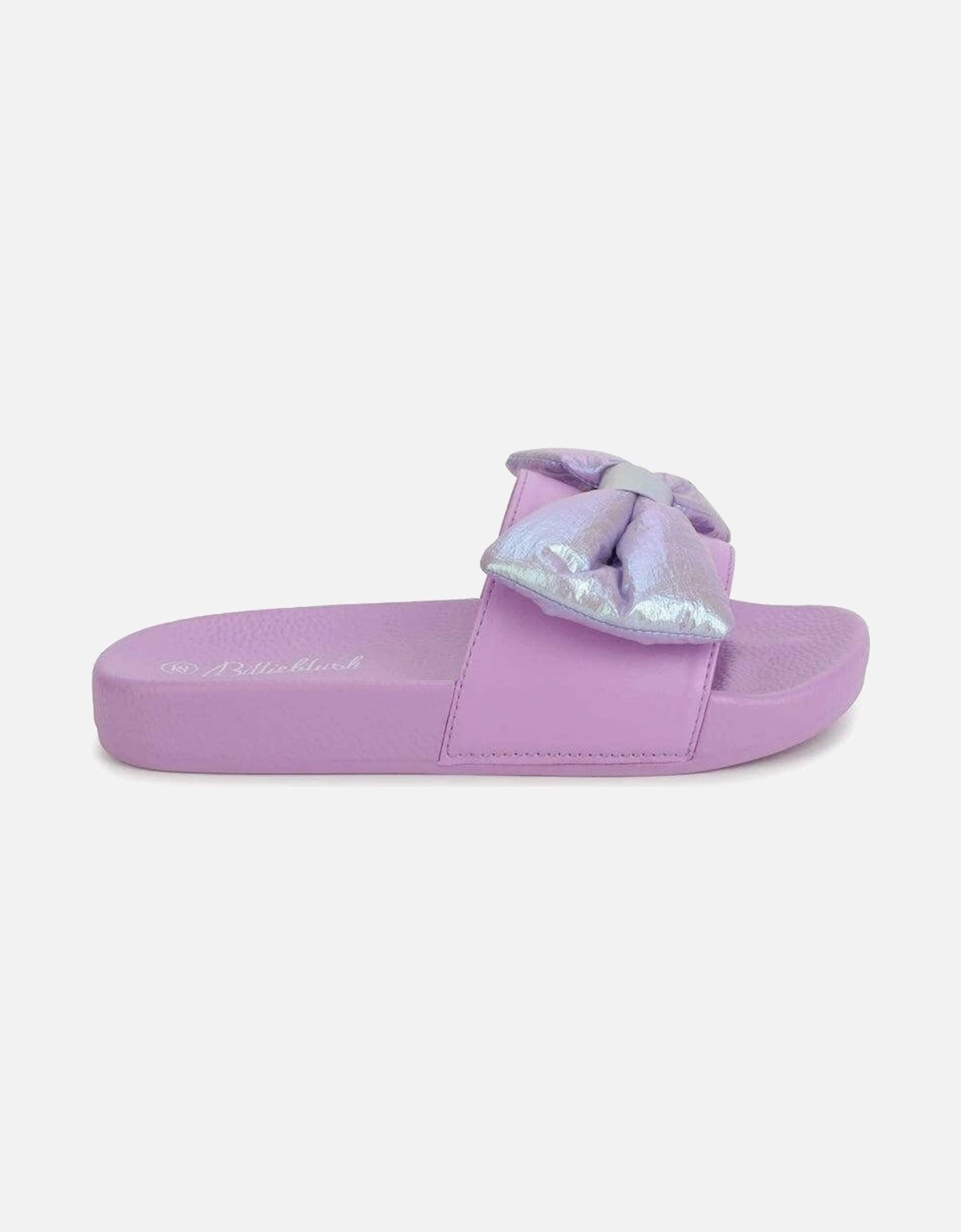 Girls Purple Bow Slides