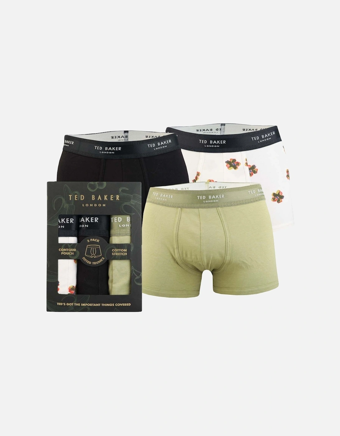 Mens Three Pack Cotton Fashion Trunk, 4 of 3