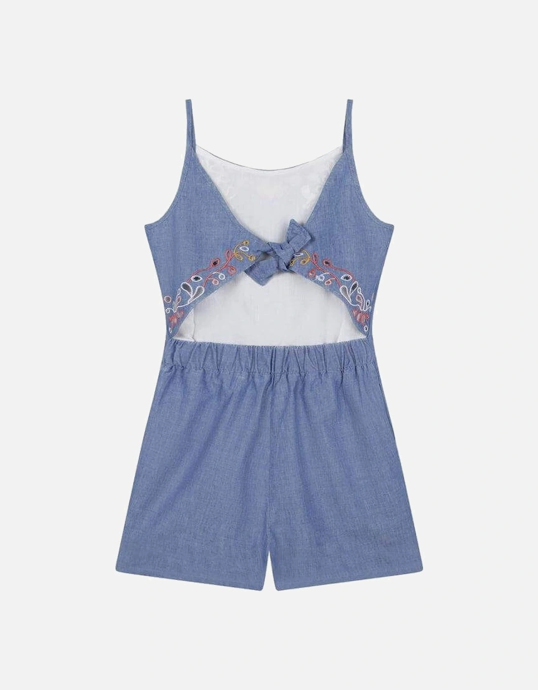 Girls Blue Cotton Playsuit