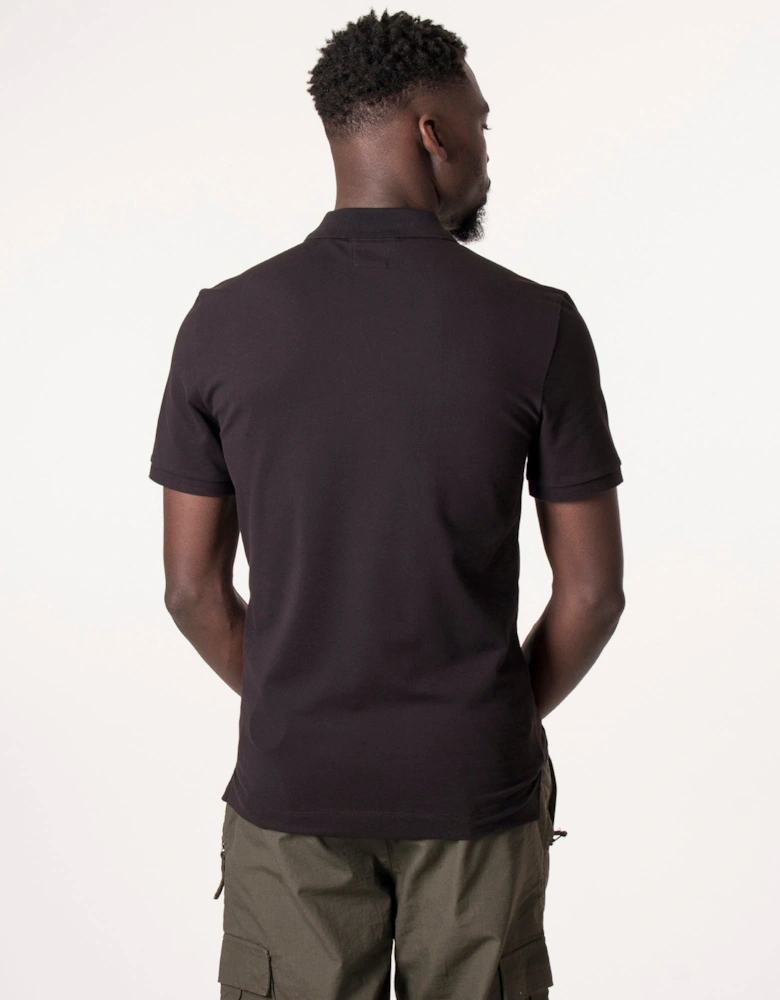 Slim Fit Quarter Zip Stretch Pique Polo Shirt