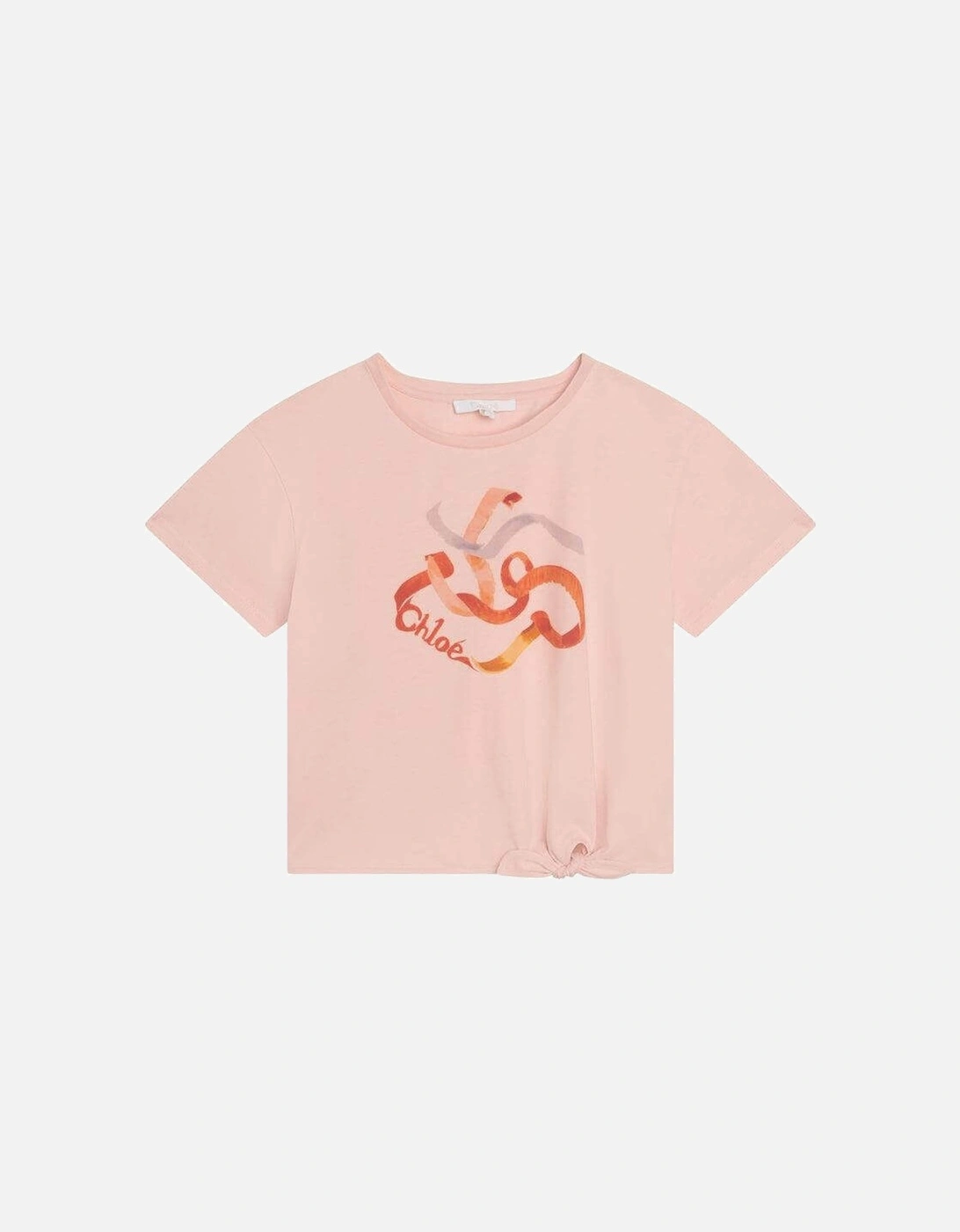 Girls Peach Ribbon Logo T-Shirt, 4 of 3