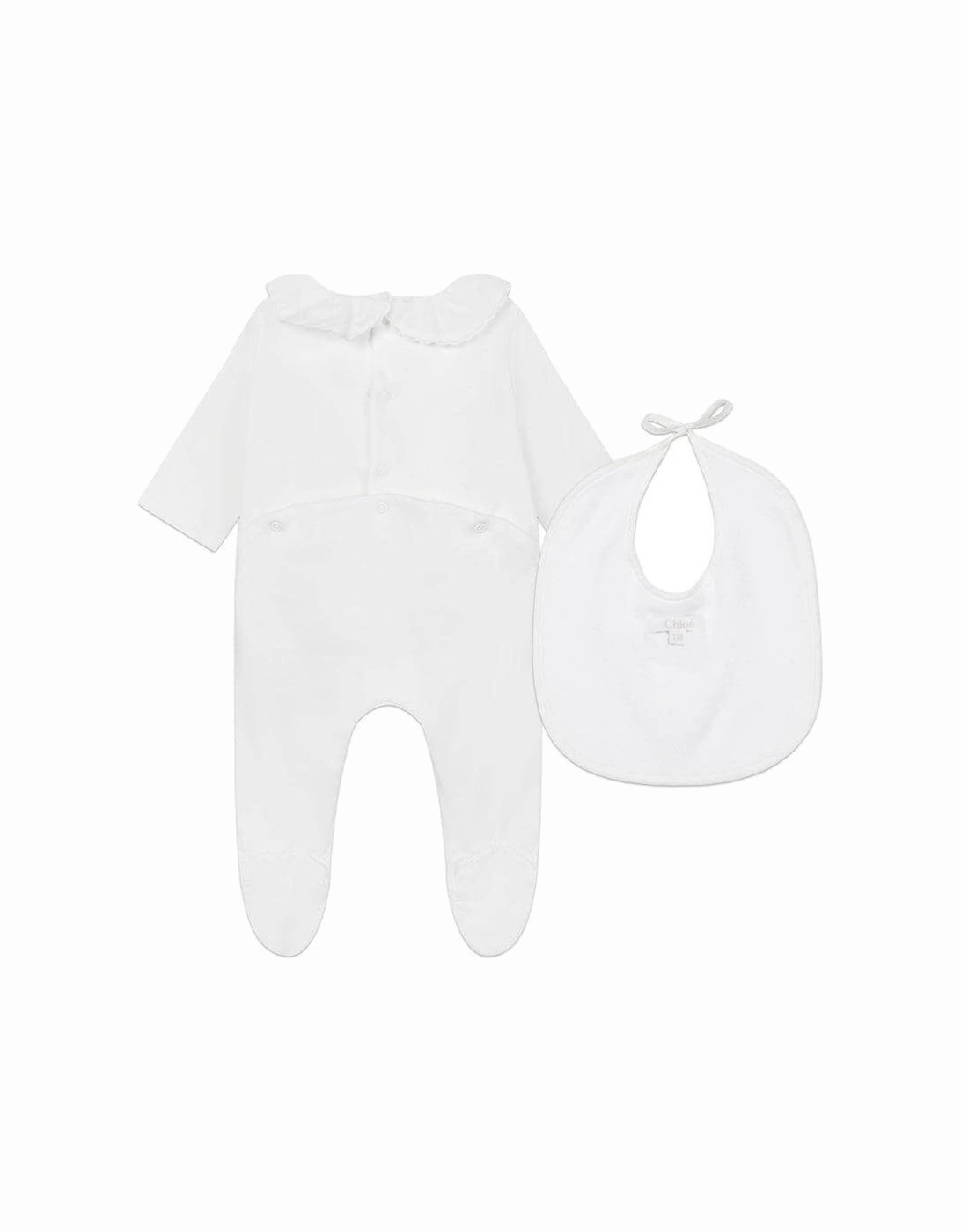 Baby Girls White Organic Cotton Babygrow Set