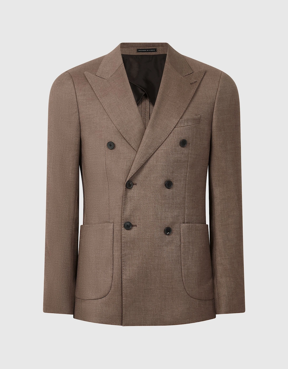 Slim Fit Double Breasted Twill Blazer, 2 of 1