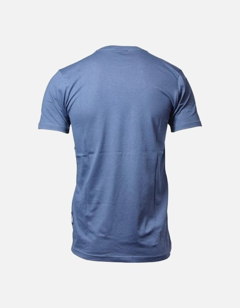 Verso Navy Embroidered Logo Cotton T-Shirt