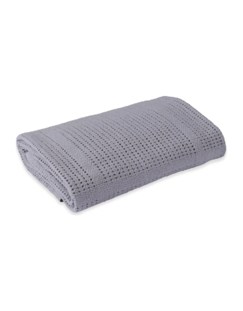 Cellular Pram Blanket - Grey