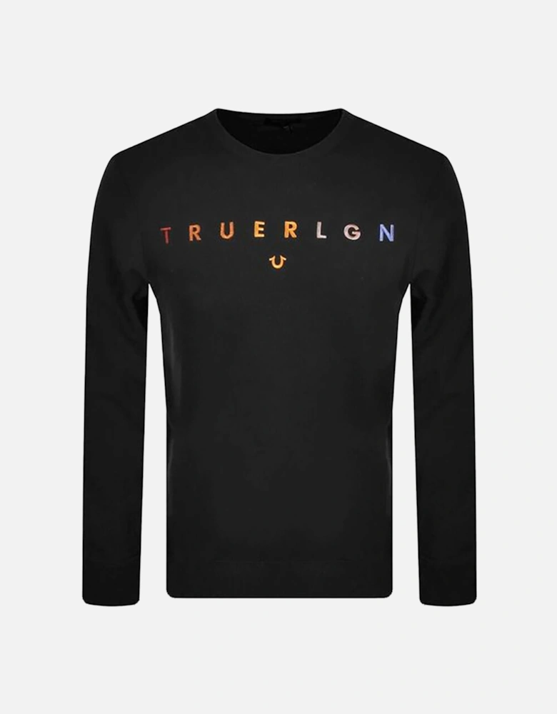 True Embroidered True Cotton Sweatshirt BLACK