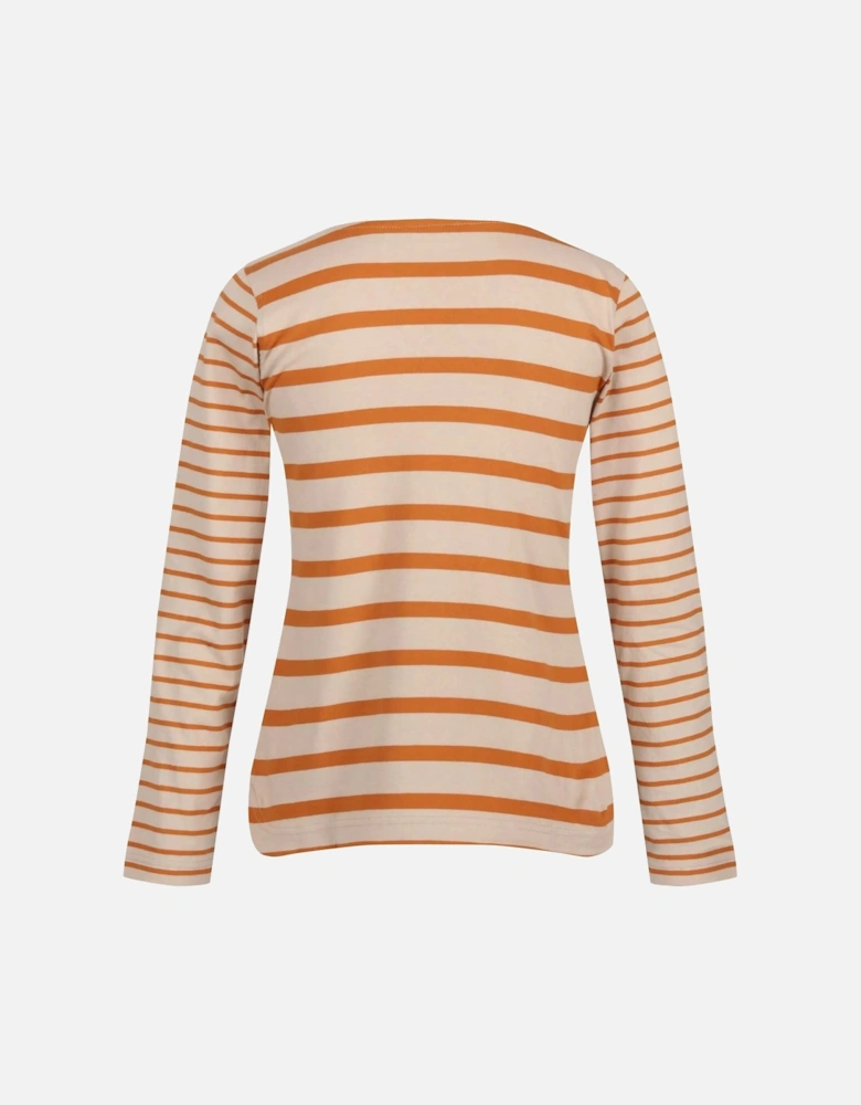 Womens/Ladies Farida Striped Long-Sleeved T-Shirt