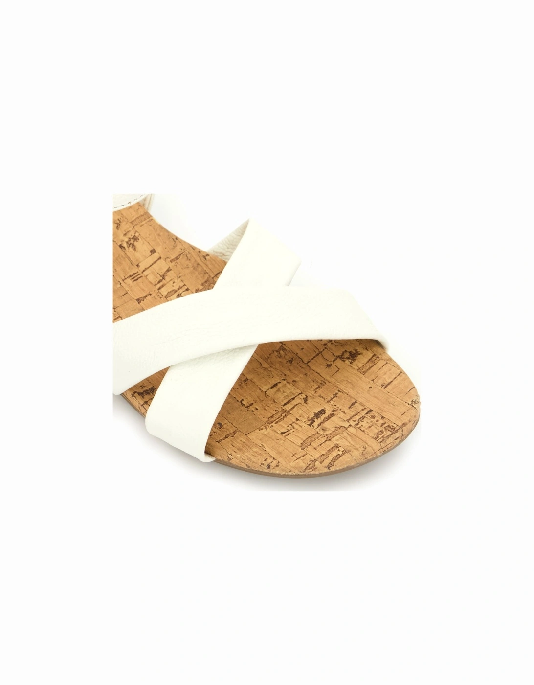 Ladies Lorrie - Corkscrew-Footbed Cross-Strap Flat Sandals