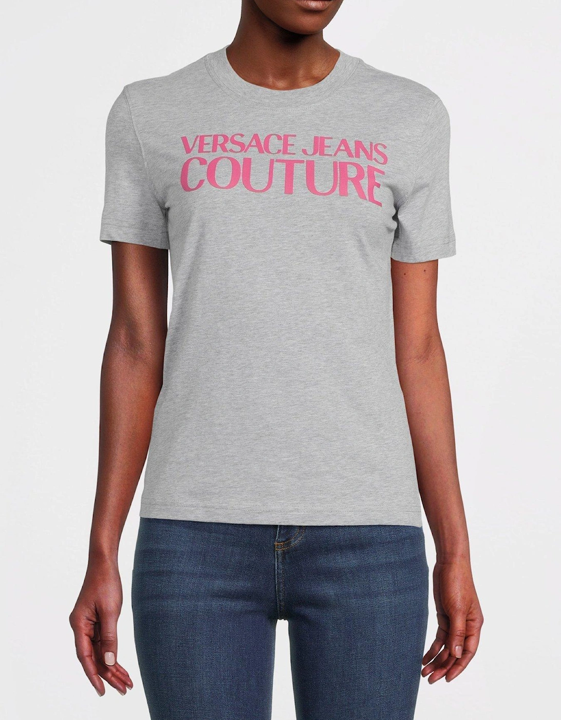Jeans Couture Logo Print T-Shirt - Grey Marl, 3 of 2