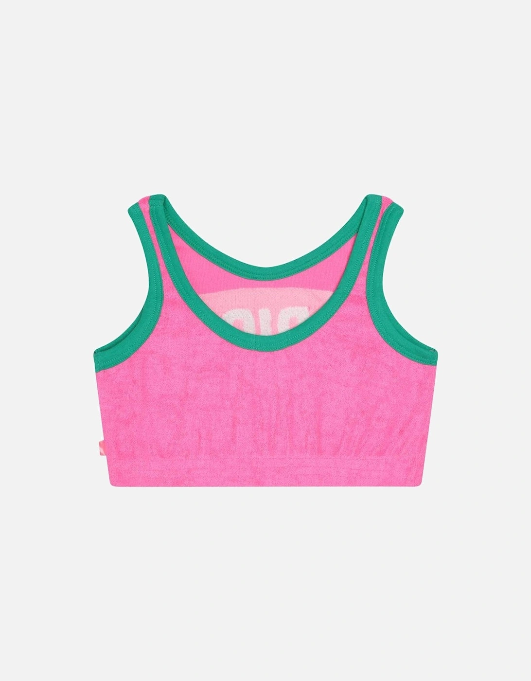 Girls Pink Towelling Crop Top