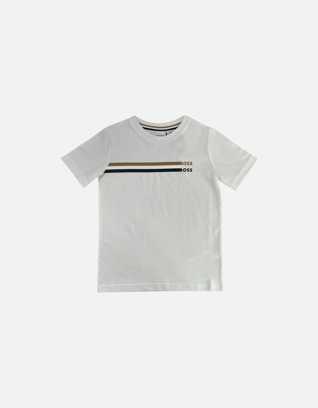 Boy's White Print T-shirt, 2 of 1