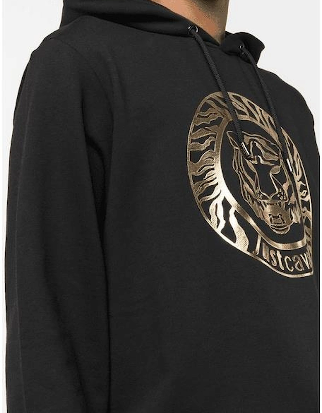 Cotton Tiger Logo Black/Gold Pullover Hooded Tracksuit
