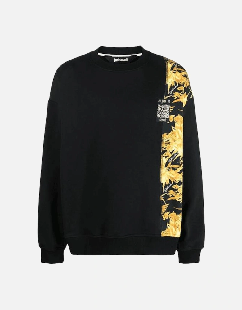 Jungle Cotton Black/Gold Baroque Print Sweatshirt