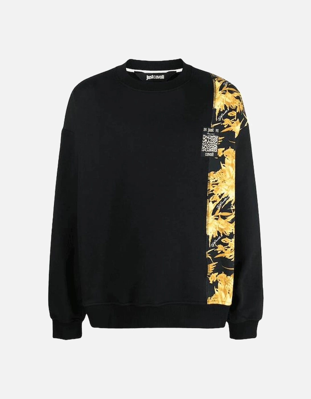 Jungle Cotton Black/Gold Baroque Print Sweatshirt, 5 of 4