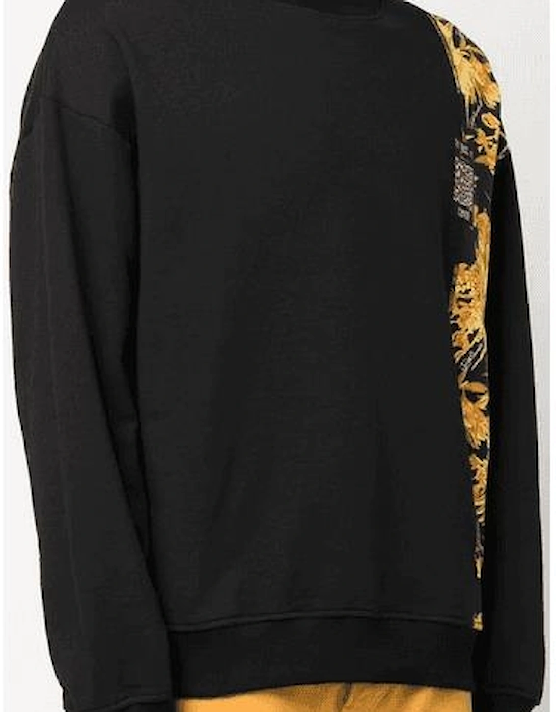 Jungle Cotton Black/Gold Baroque Print Sweatshirt
