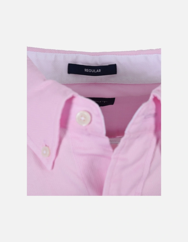 Honeycomb Texture Weave Long Sleeved Shirt California Pink