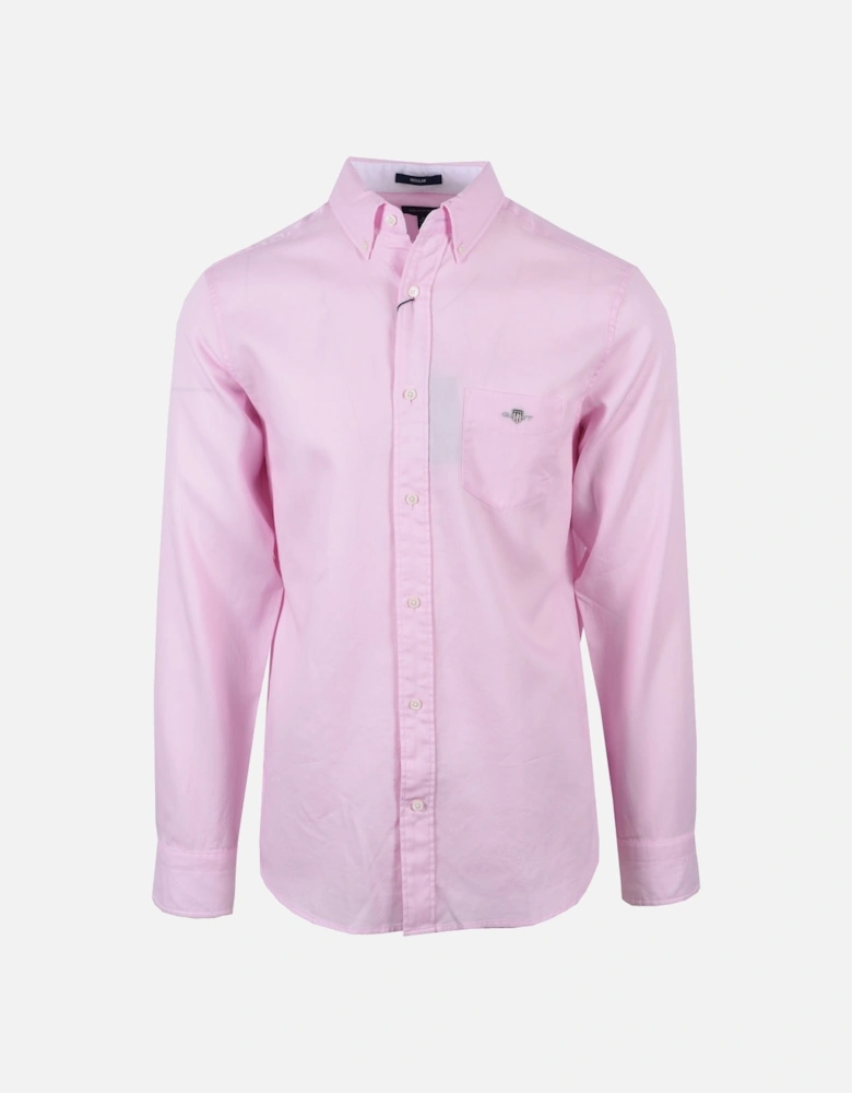 Honeycomb Texture Weave Long Sleeved Shirt California Pink