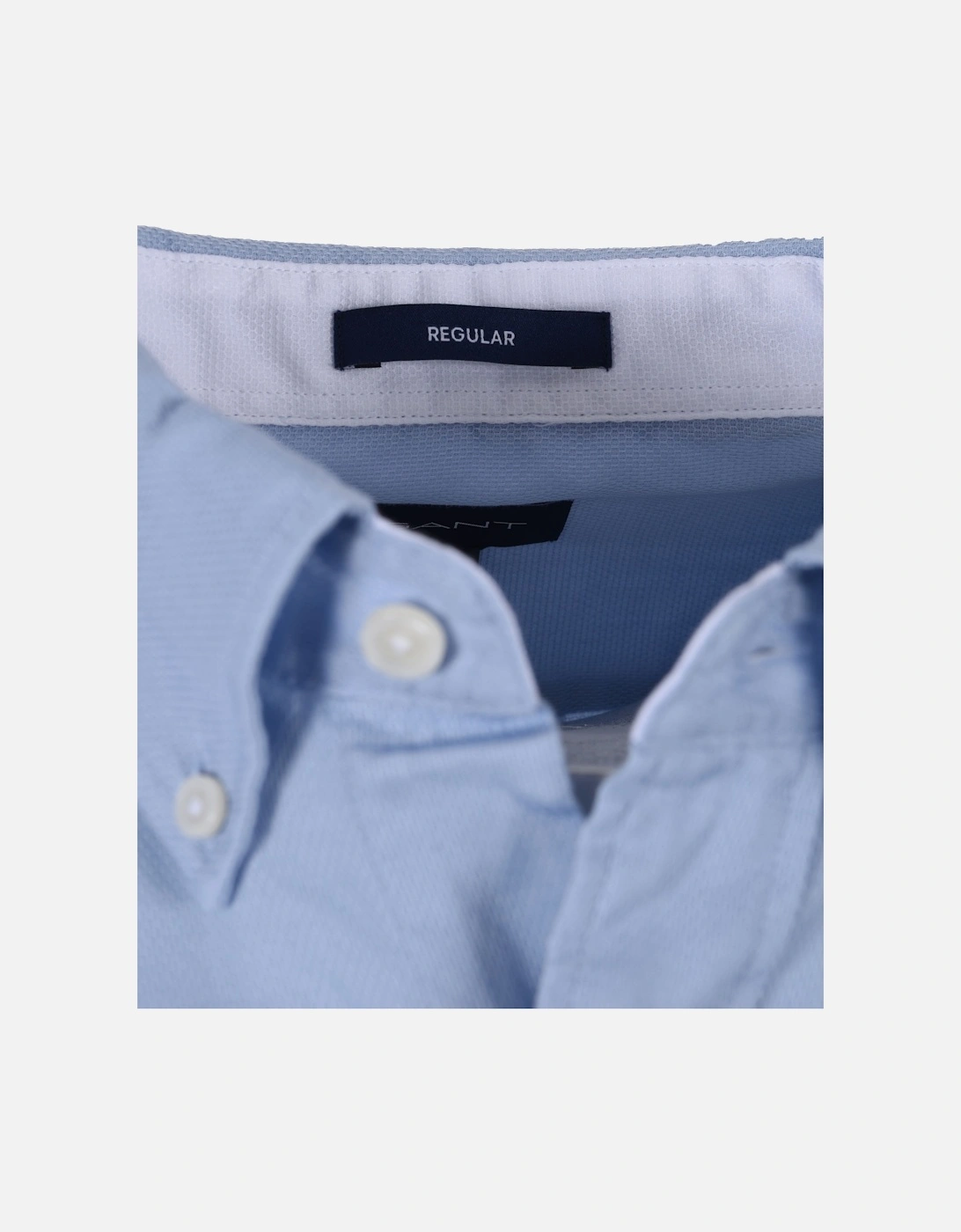 Honeycomb Texture Weave Long Sleeved Shirt Muted Blue