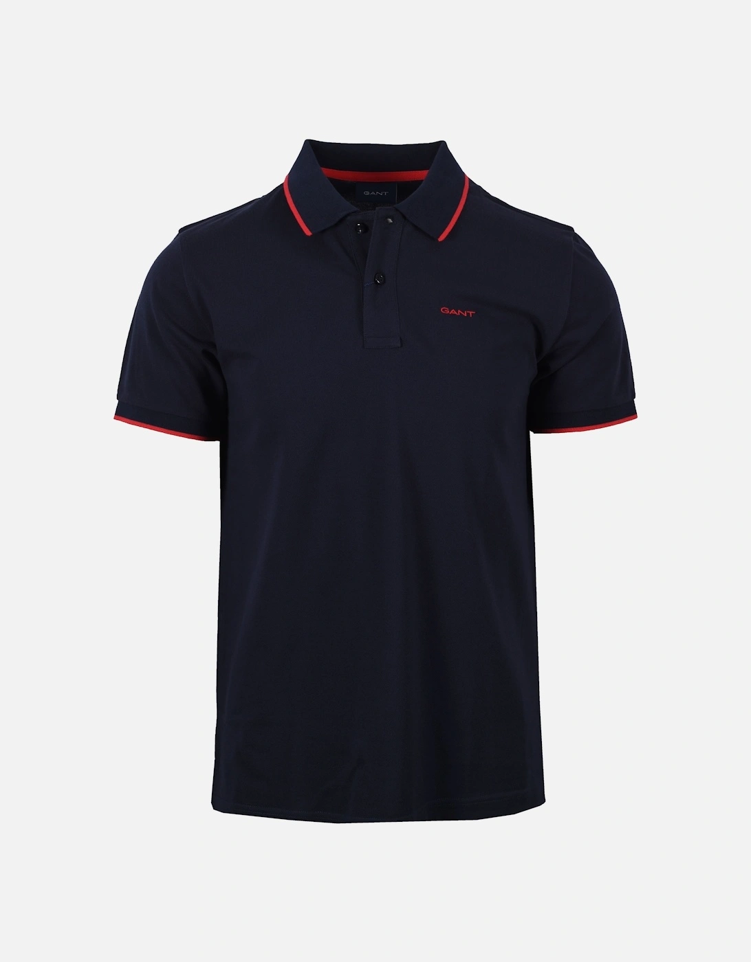 Contrast Tipping Polo Shirt Evening Blue, 5 of 4