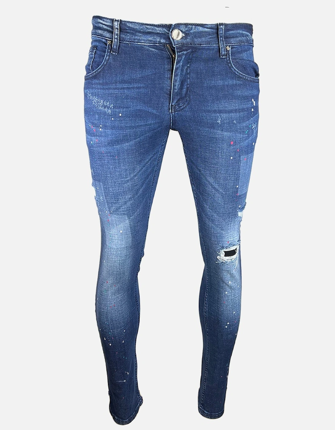 Paint Splashed Cadbry Jeans Blue, 5 of 4
