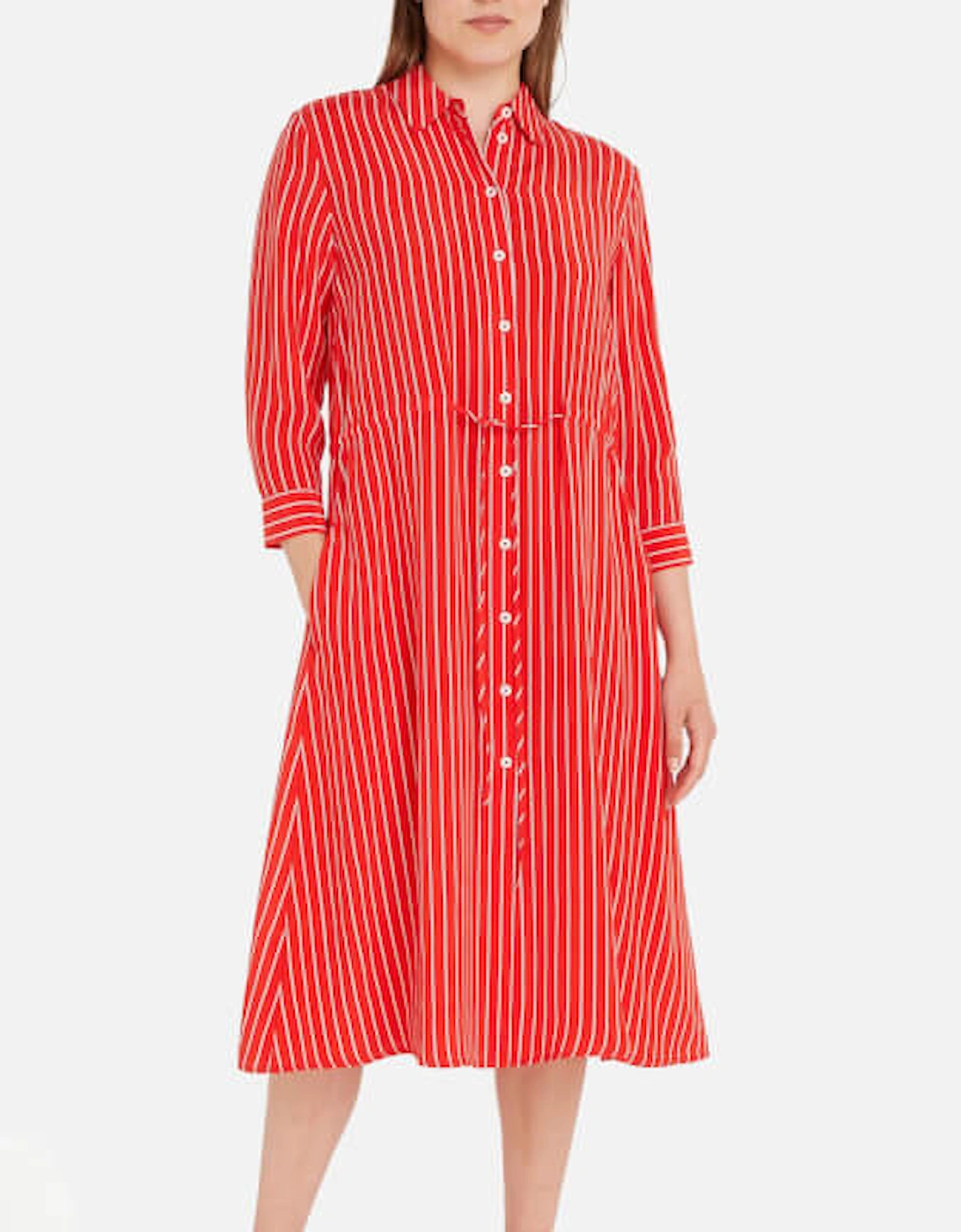 Striped Cupro Midi Shirt Dress, 2 of 1