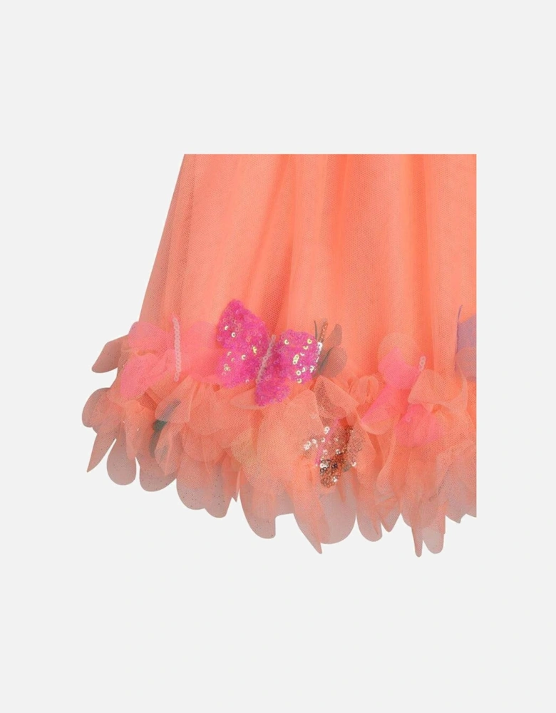 Girls Orange Tulle Butterfly Skirt