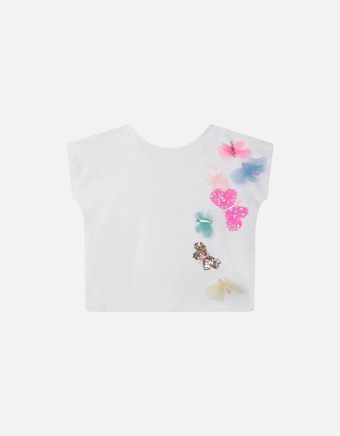 Girls White Butterfly T-Shirt, 4 of 3