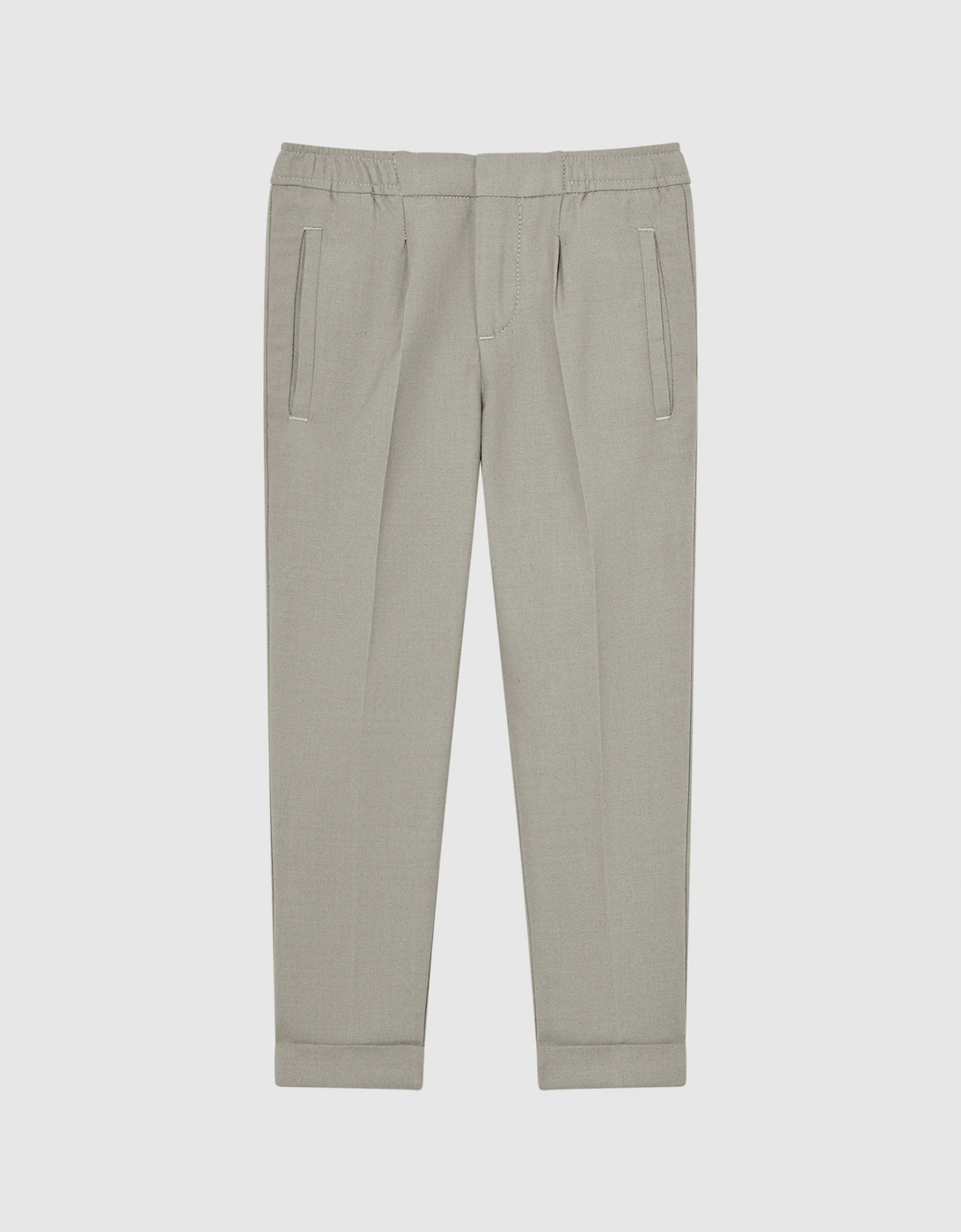Relaxed Elasticated Trousers with Turn-Ups, 3 of 2