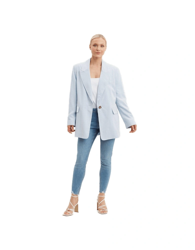 Womens/Ladies Linen Boyfriend Jacket