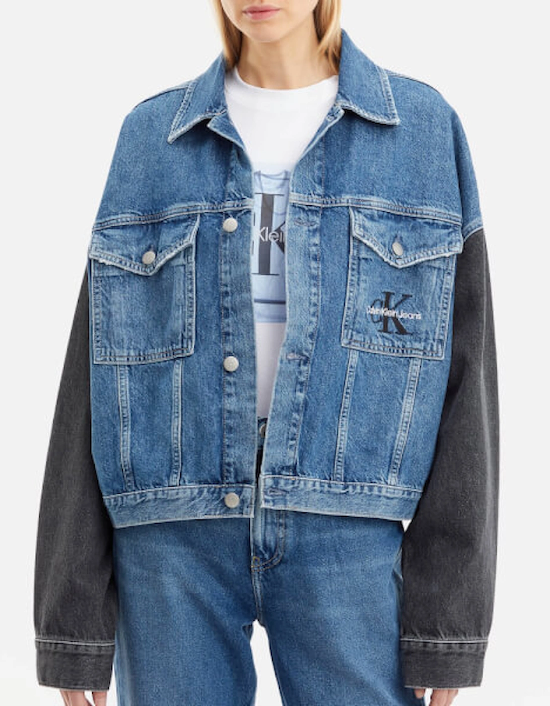 Jeans Contrast Oversized Denim Jacket, 2 of 1