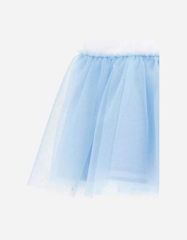 Girls White & Blue Tulle  Cherry Dress