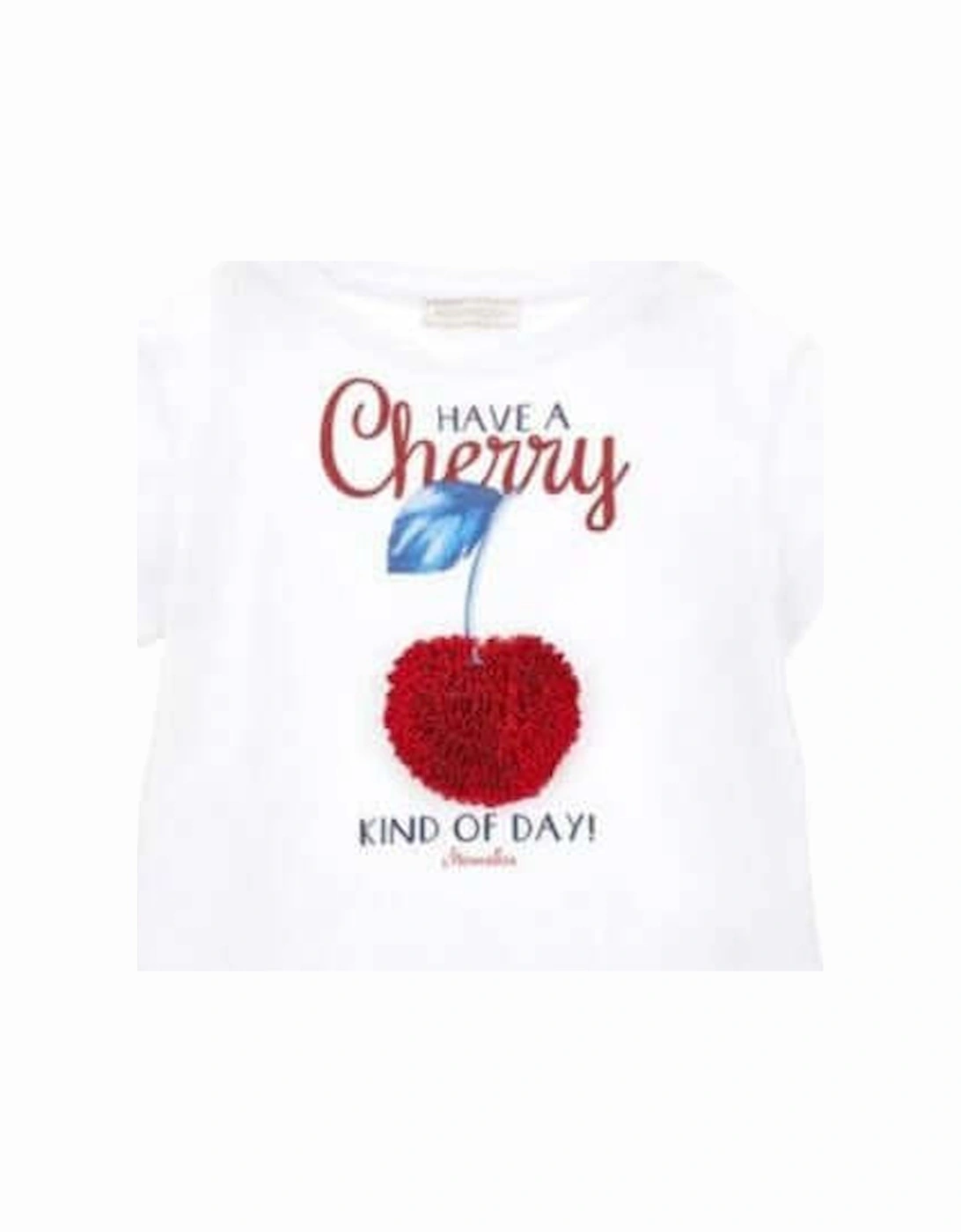 Girls White Cherry T-shirt, 4 of 3