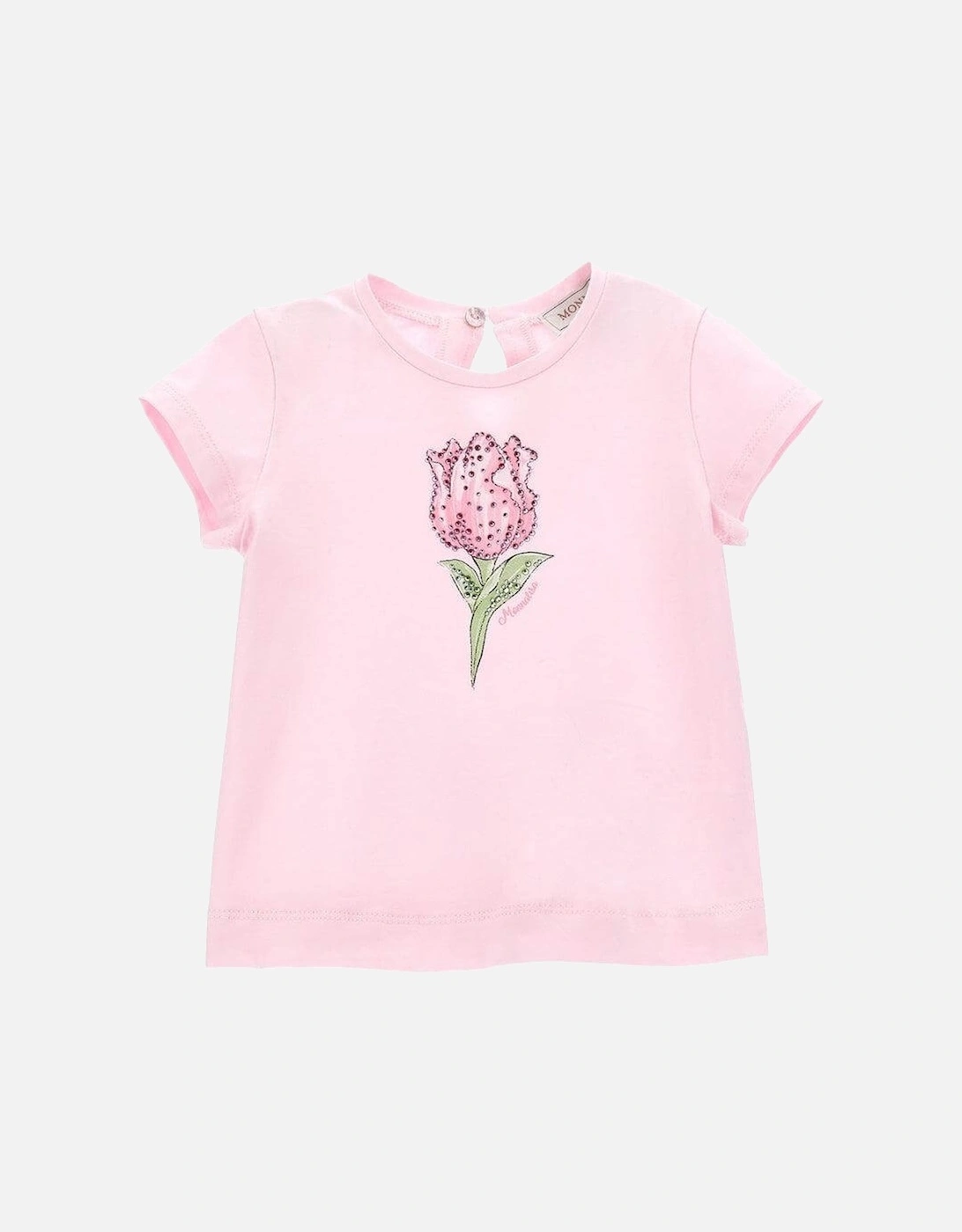 Girls Pink Rose Print T-Shirt, 4 of 3