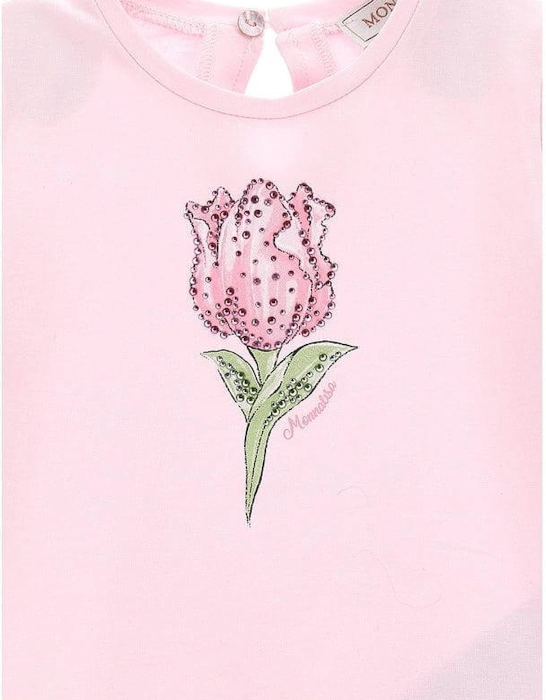 Girls Pink Rose Print T-Shirt