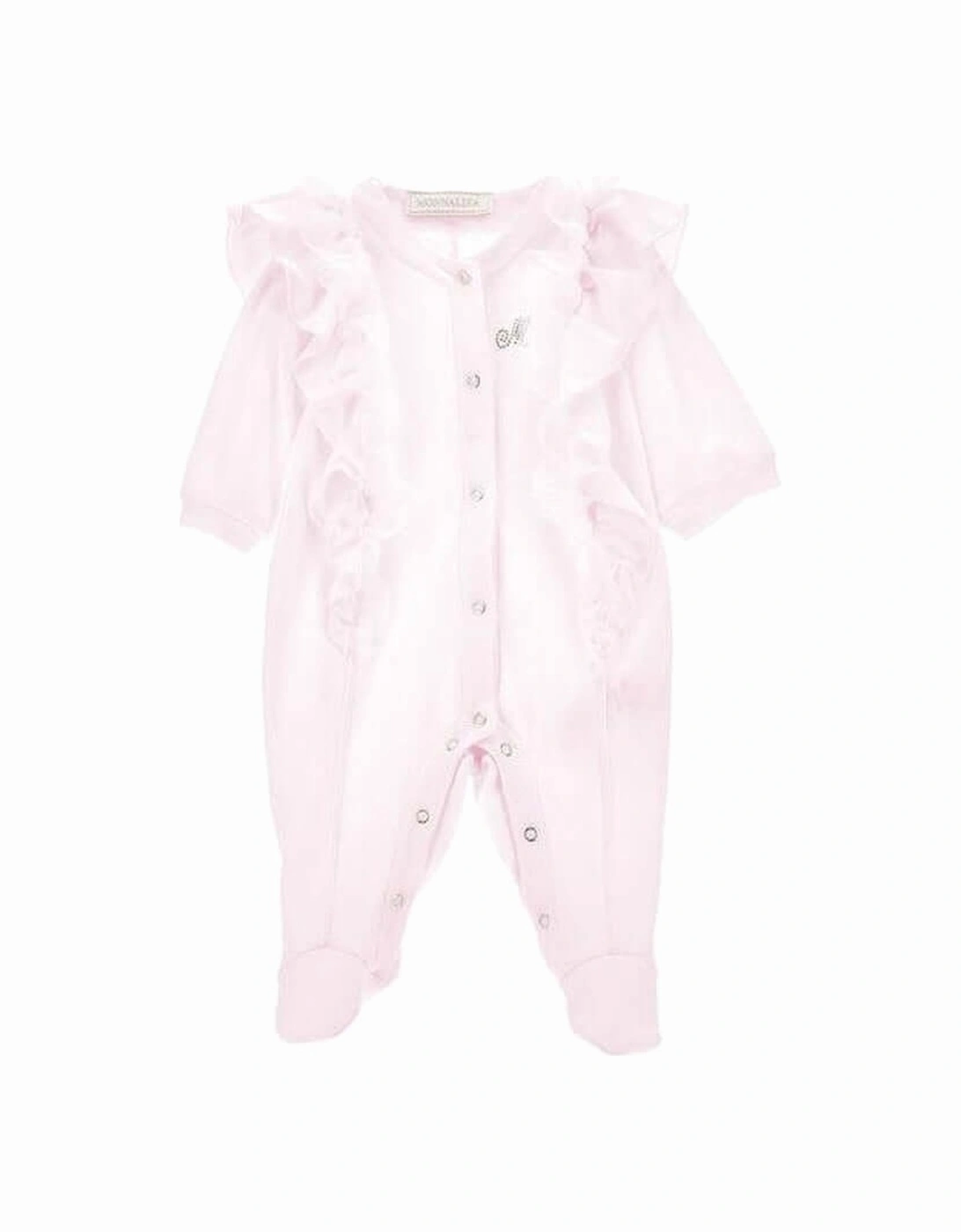 Girls Pink Frill Babygrow, 4 of 3