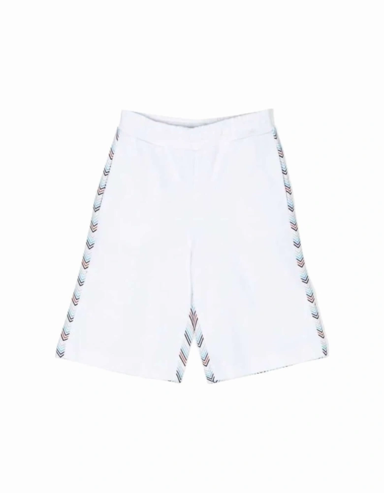 Boys White Zig Zag Short