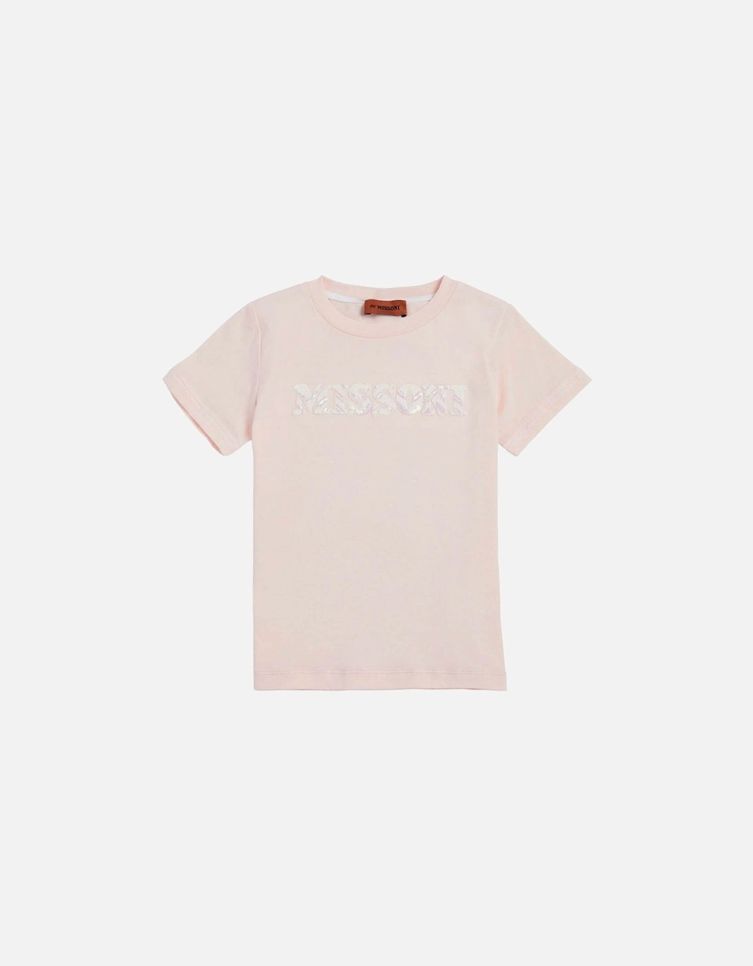 Girls Pink Sequin Logo T-Shirt, 3 of 2