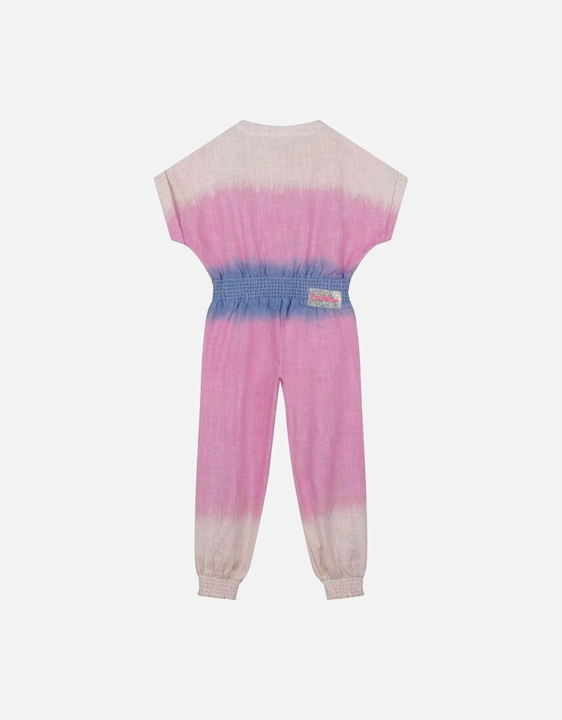 Girls Pink Tie Dye Jumpsuit