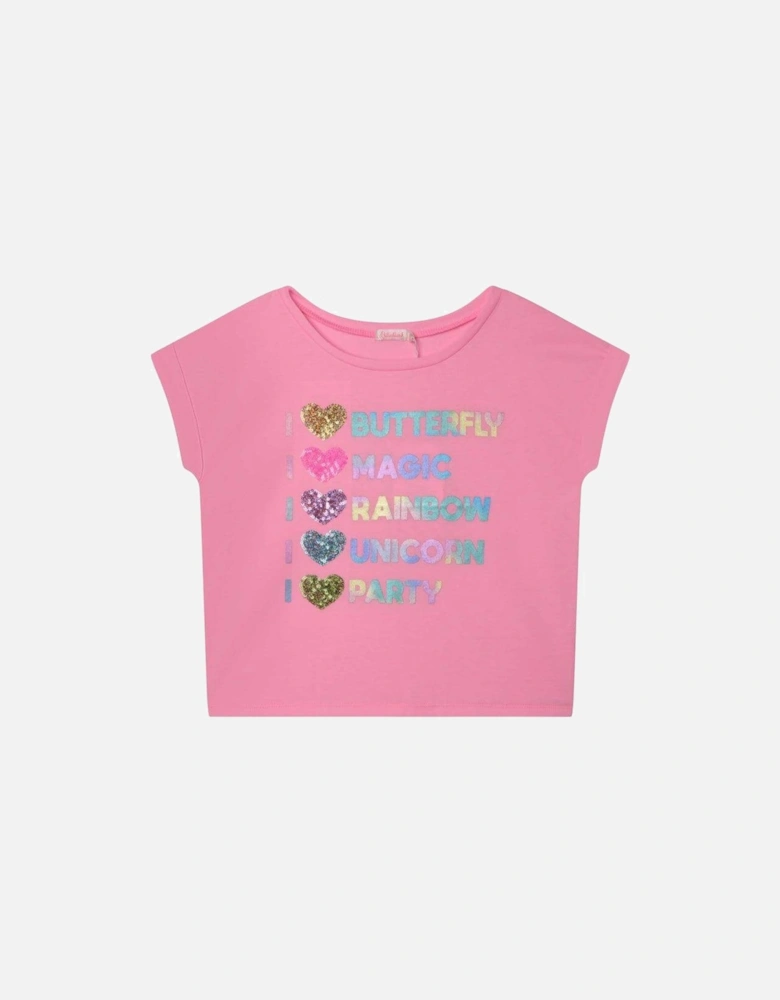 Girls Pink Rainbow T-shirt