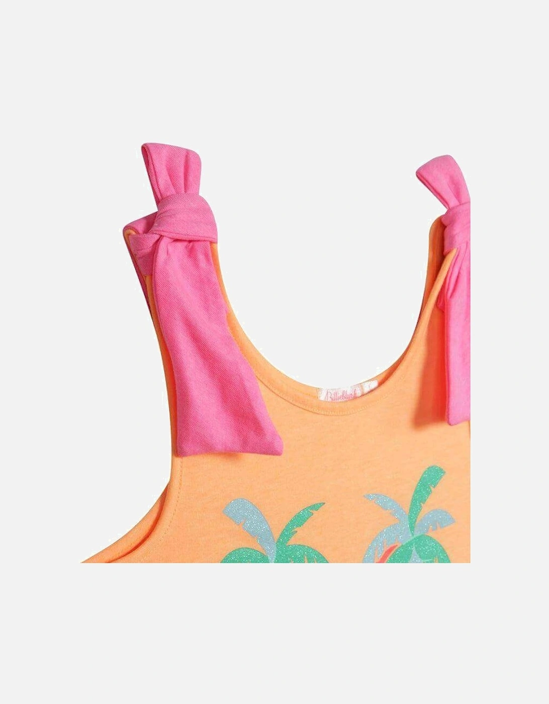 Girls Pink & Orange Palm Tree Tank Top