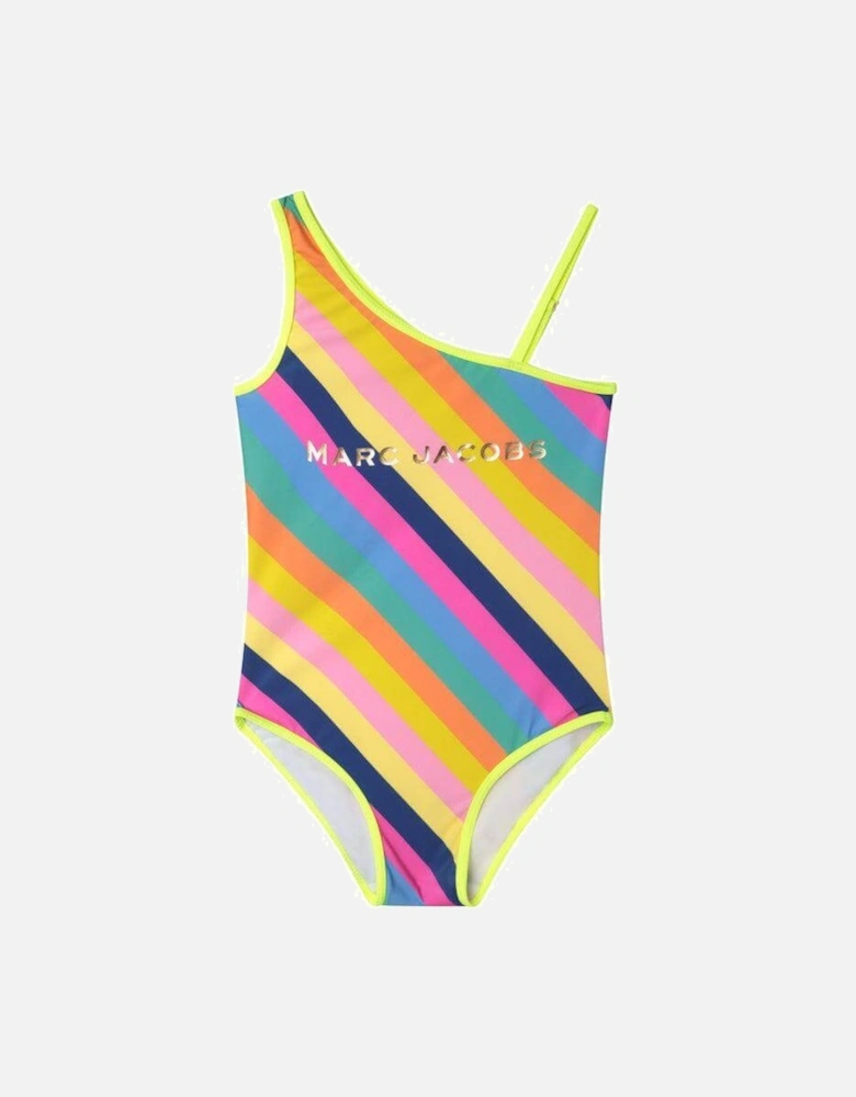 Girls Stripe Swimming Costume