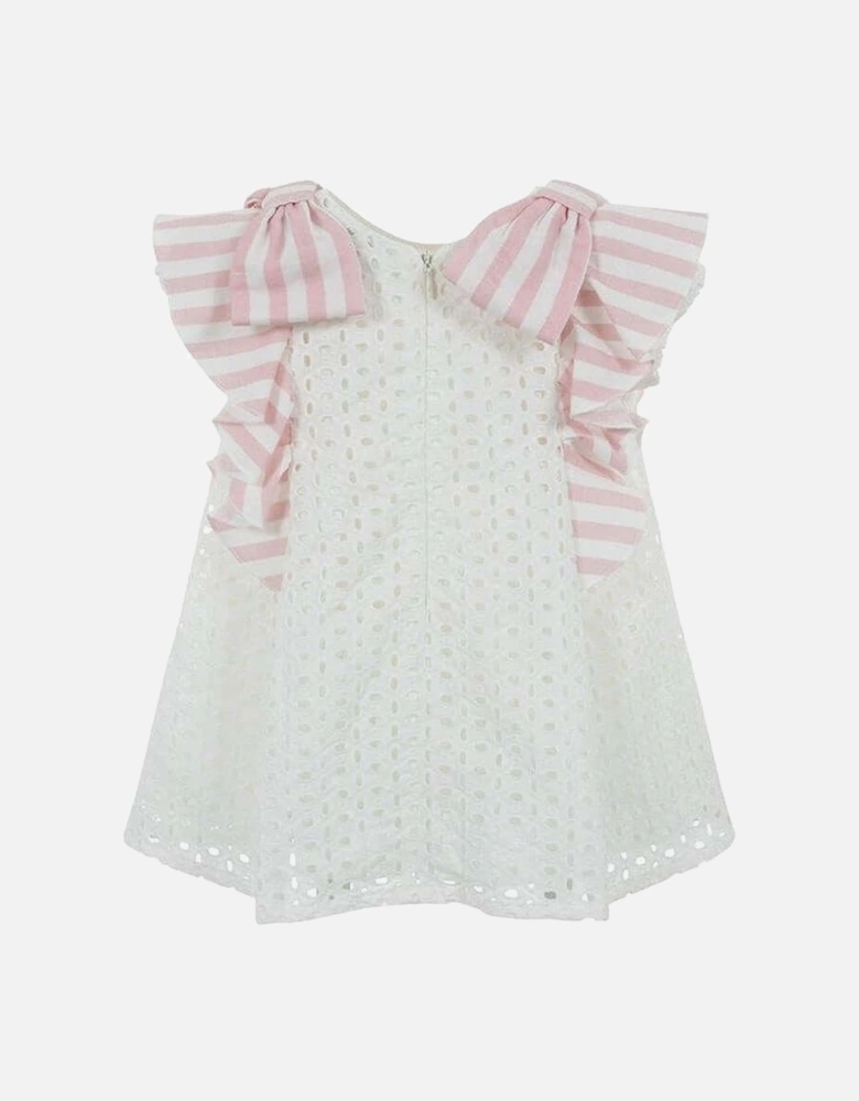 Girls White Broderie Anglaise Dress