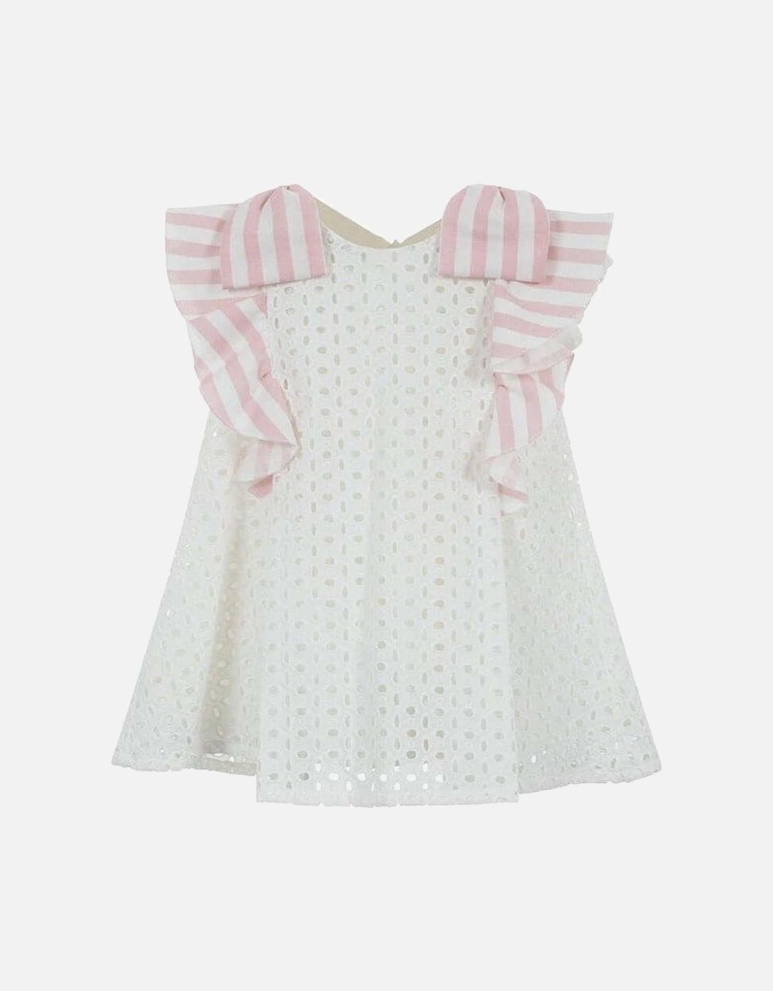 Girls White Broderie Anglaise Dress, 3 of 2