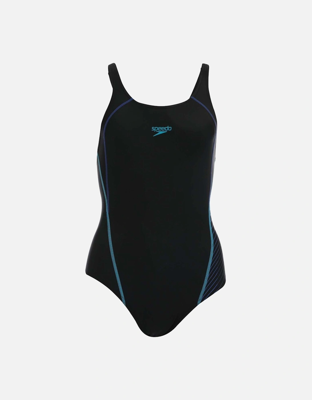 Womens Graphic Panel Muscleback Swimsuit, 3 of 2