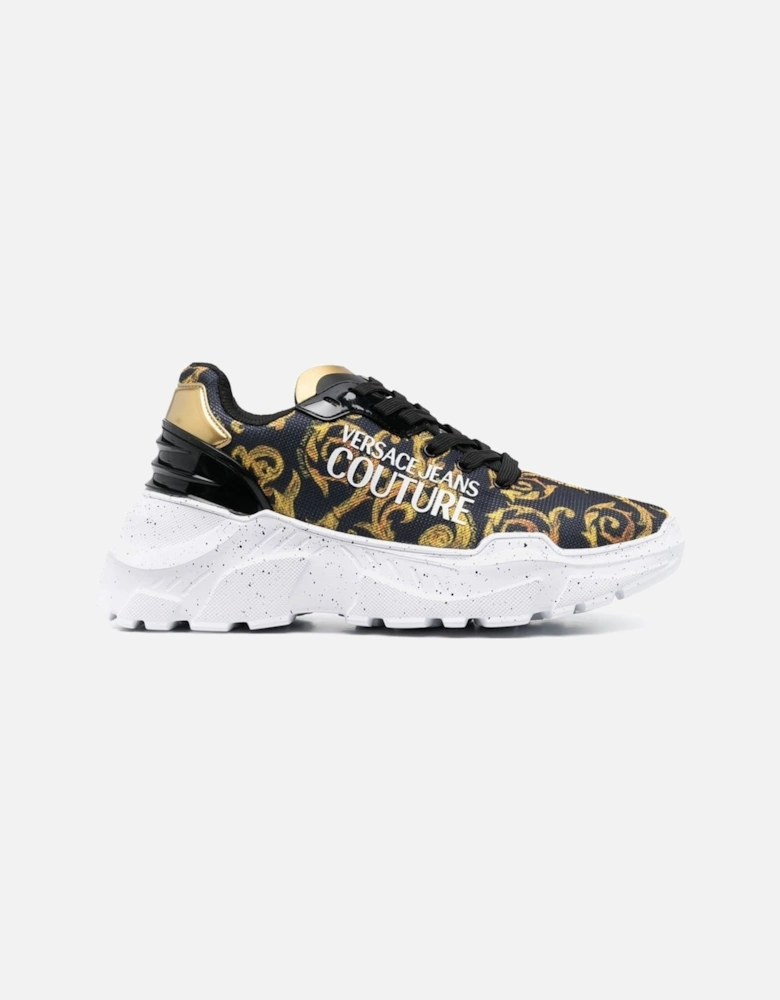 Jeans Couture Regalia Baroque Trainers Navy and Gold