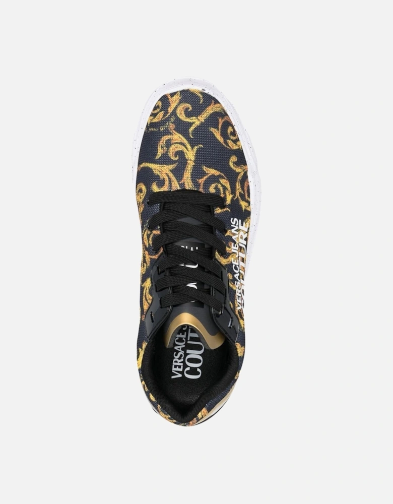 Jeans Couture Regalia Baroque Trainers Navy and Gold